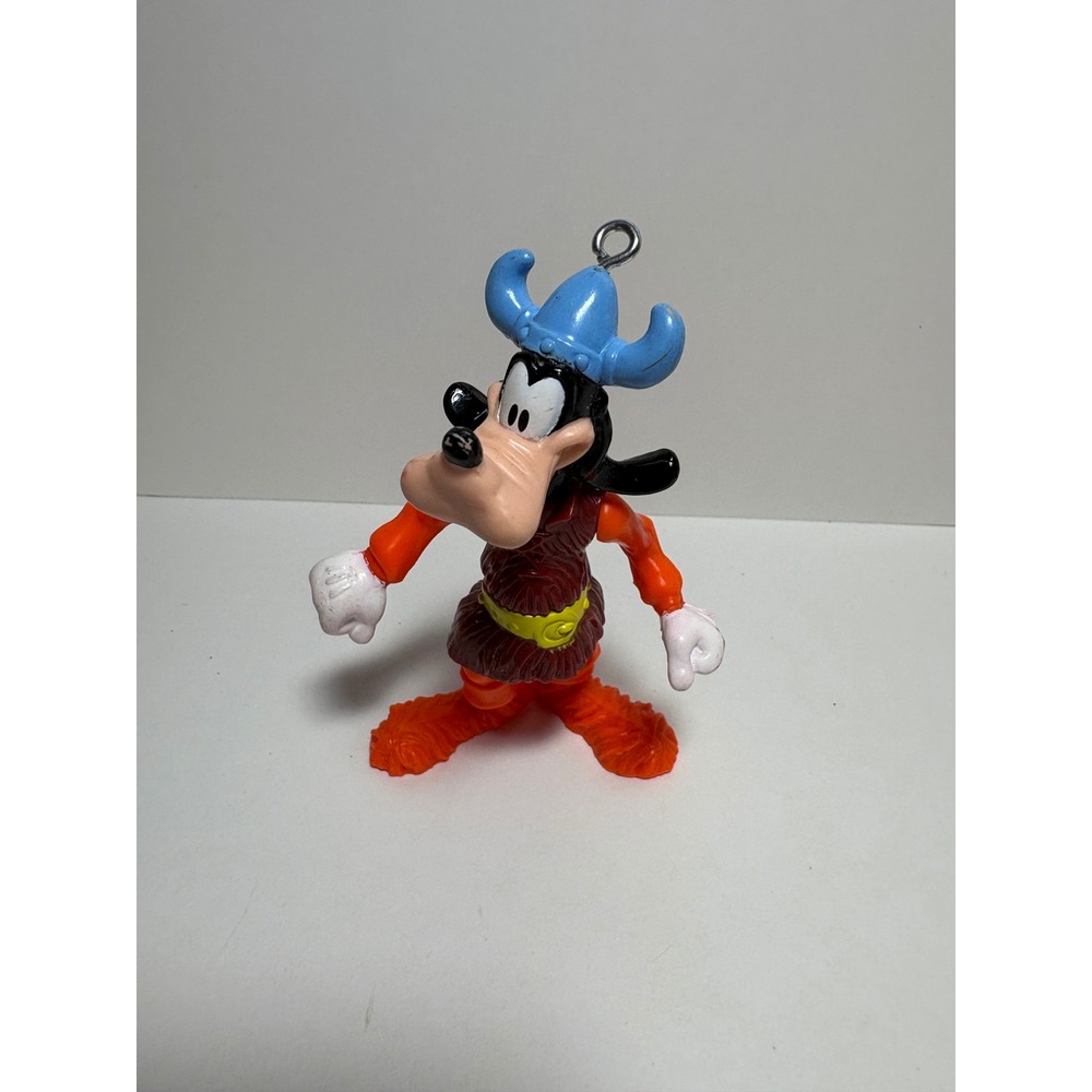 Disney Goofy Viking PVC Figure Keychain Ornament Blue Horned Helmet